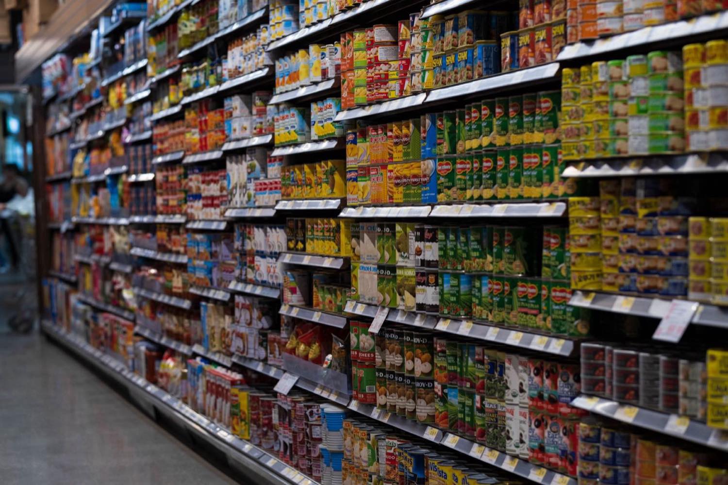 Stocked shelves in a retail outlet